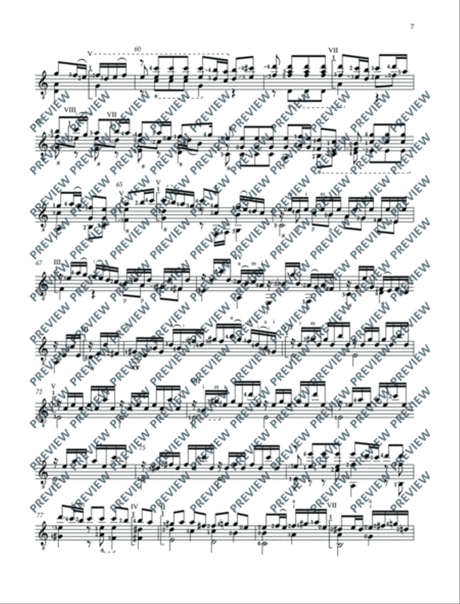Präludium D minor (orig. C minor) / Fuge A minor (orig. G minor) Classical Guitar scores gallery preview page 8