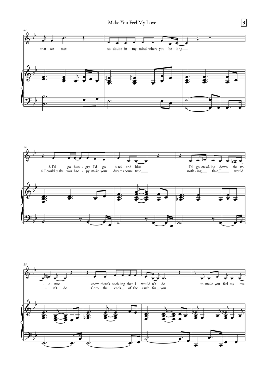 Make You Feel My Love Piano scores gallery preview page 3