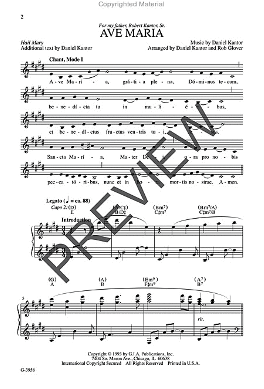 Ave Maria 4-Part scores gallery preview page 2