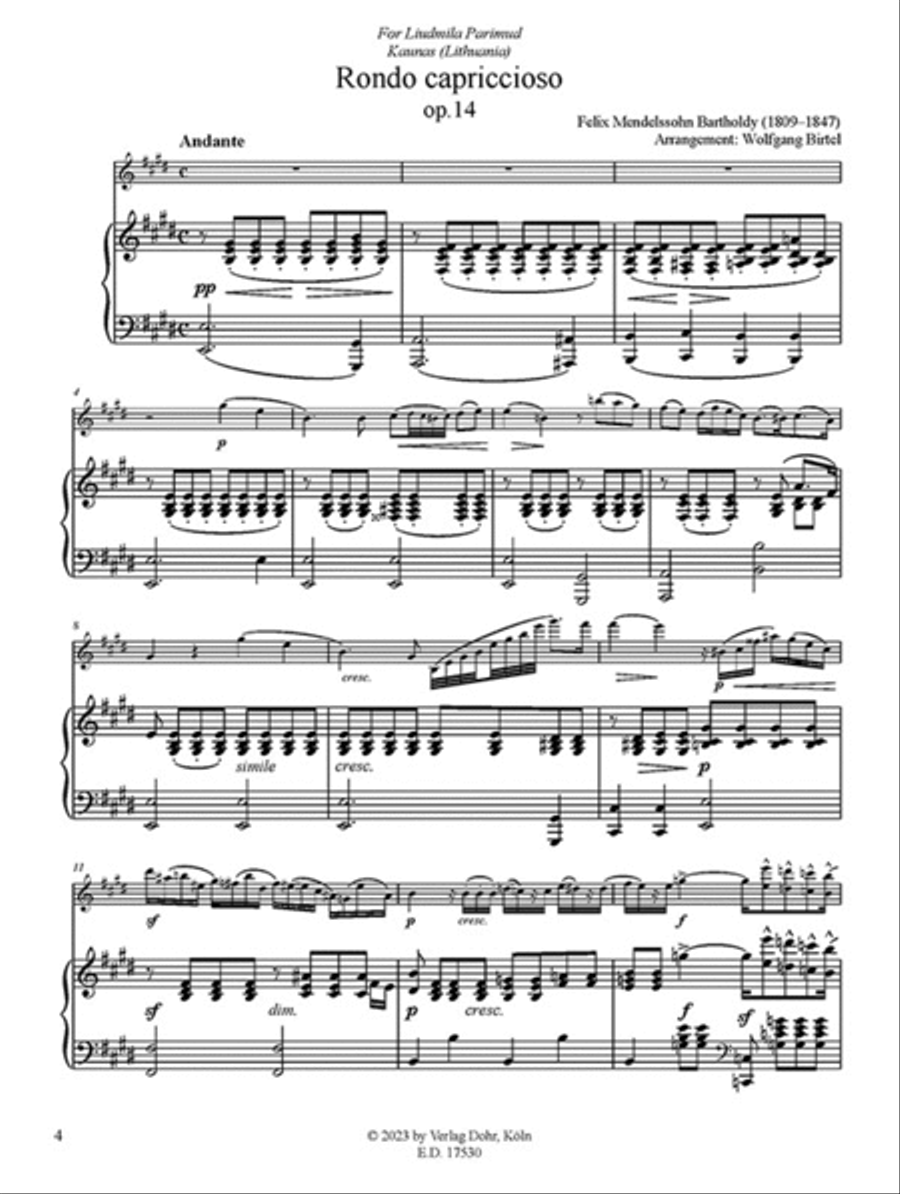 Rondo capriccioso op. 14 (für Violine und Klavier) Violin Solo scores gallery preview page 2