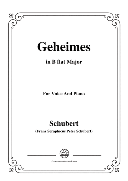 Schubert-Geheimes,Op.14 No.2,in B flat Major,for Voice&Piano image number null