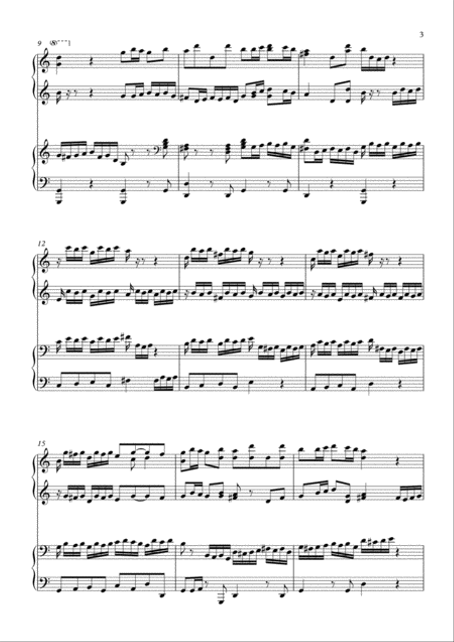 Bach/Ernst Concerto IV in C major, arr for piano duet by Simon Peberdy 1 Piano, 4-Hands scores gallery preview page 5
