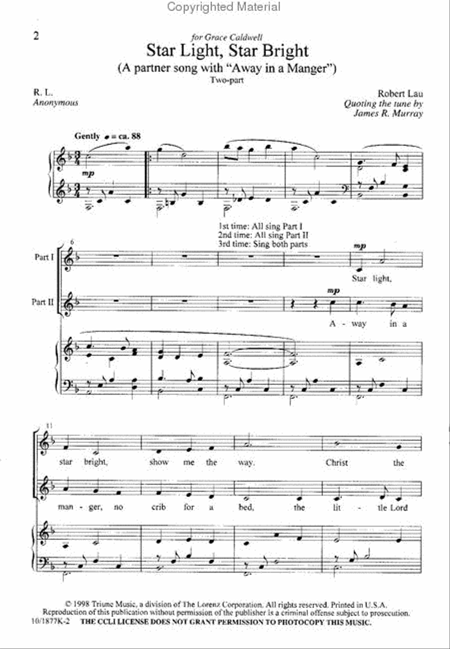 Star Light, Star Bright 2-Part scores gallery preview page 2
