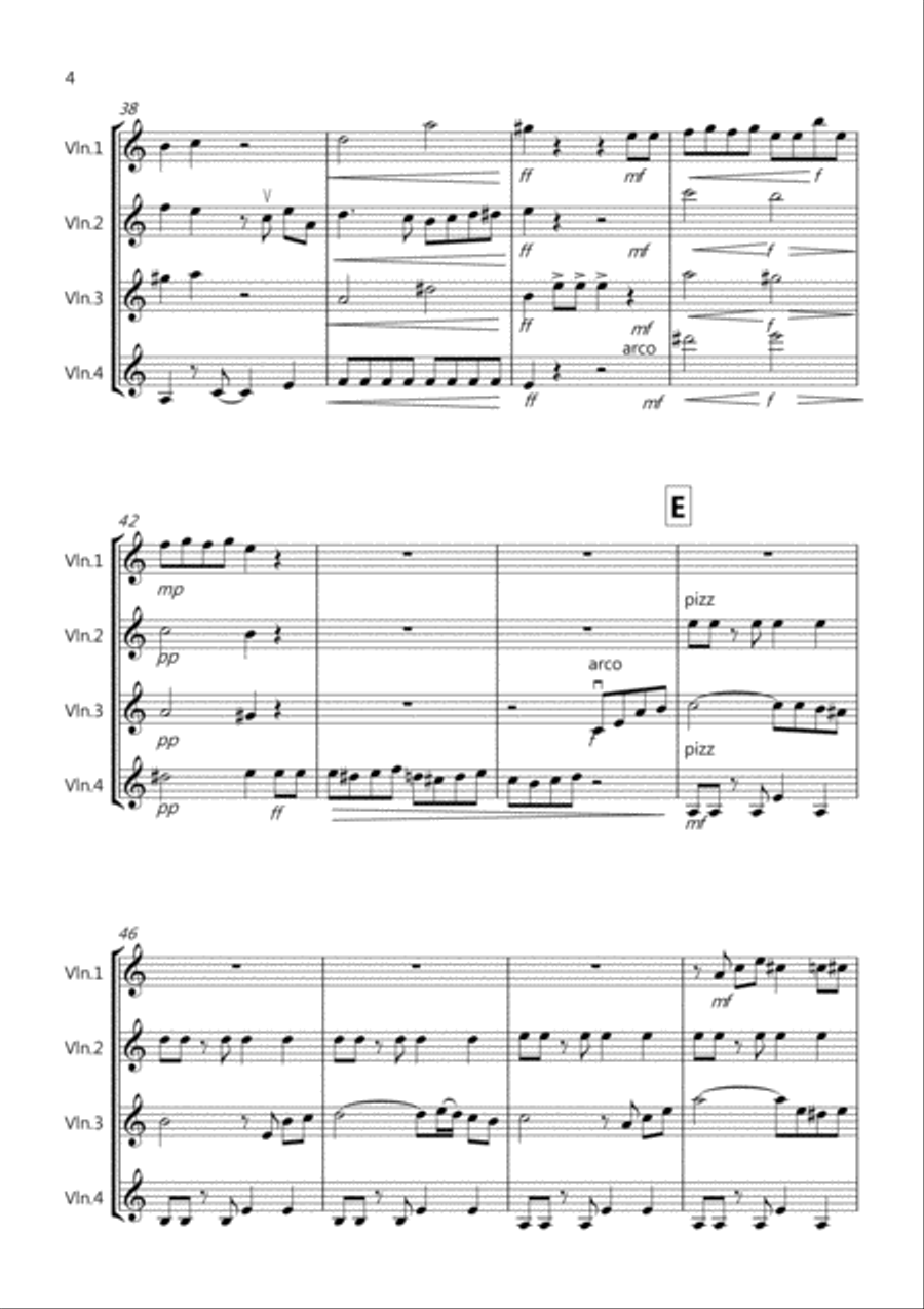 Tasty Tango for Violin Quartet Tasty Tango for Violin Quartet Violin Solo scores gallery preview page 4