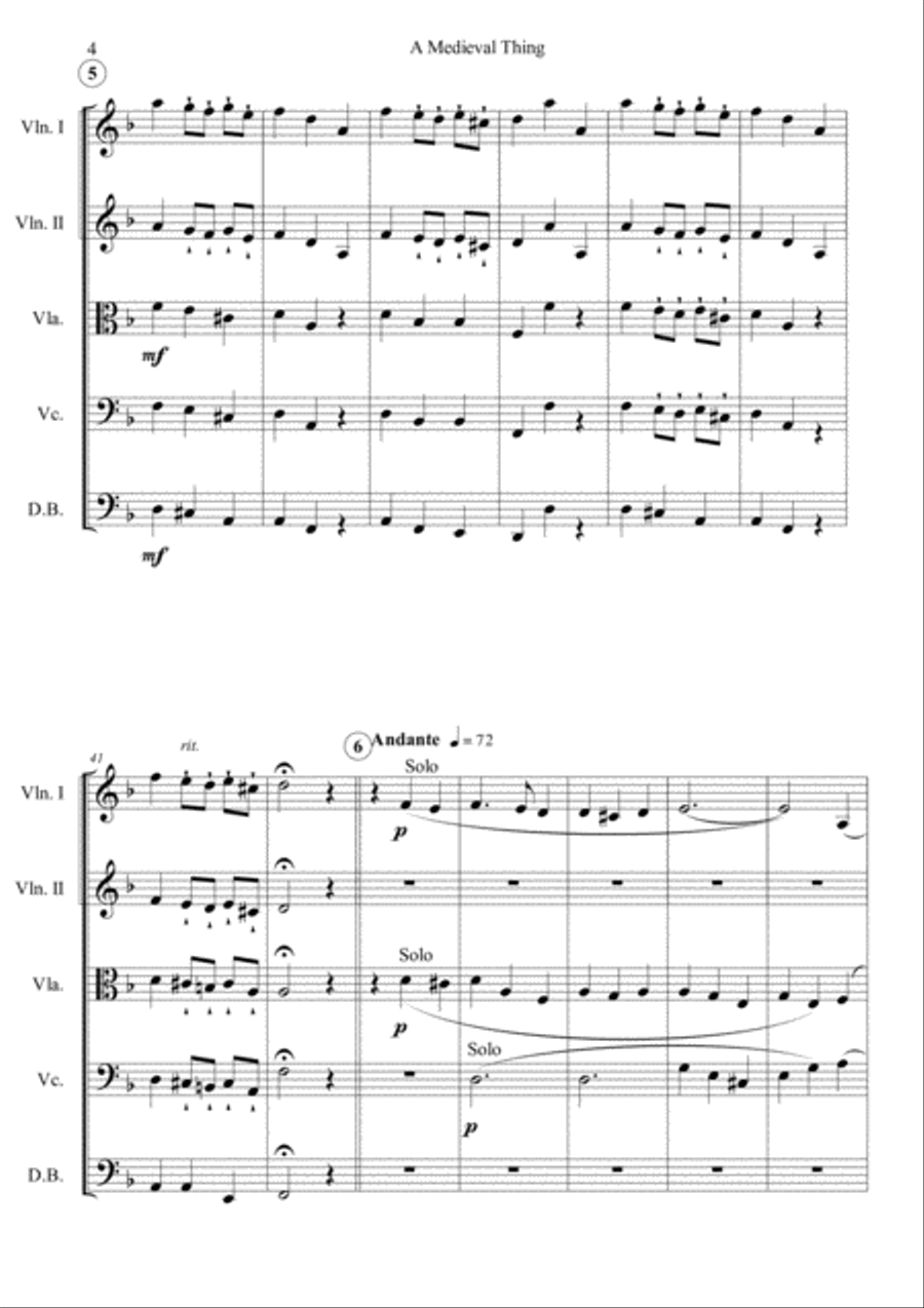 A Medieval Thing (orchestra) String Orchestra scores gallery preview page 6