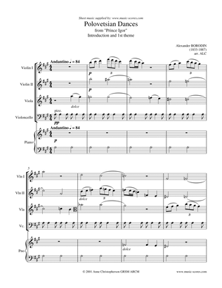 Polovetsian Dances - Prince Igor - Introduction and Gliding Dance of the Maidens - String Quartet, P