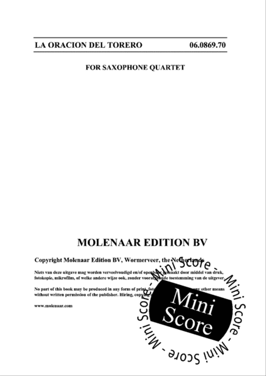 La Oracion del Torero La Oracion del Torero Saxophone Quartet scores gallery preview page 3