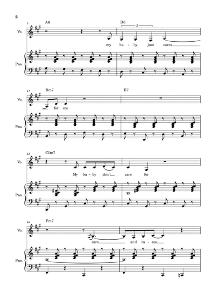 My Baby Just Cares For Me Voice scores gallery preview page 2
