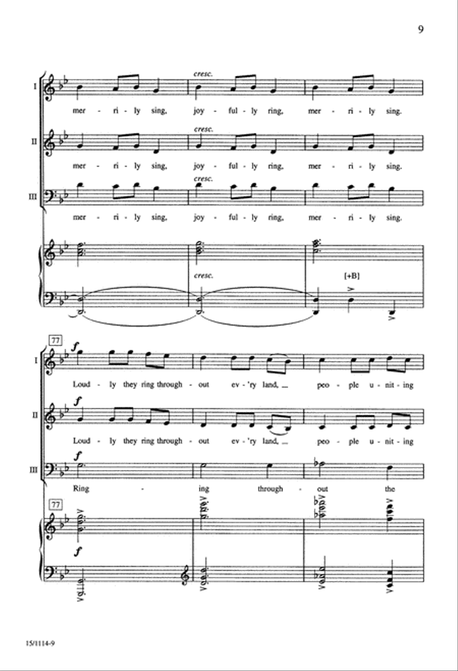 Ukrainian Bell Carol 3-Part scores gallery preview page 9