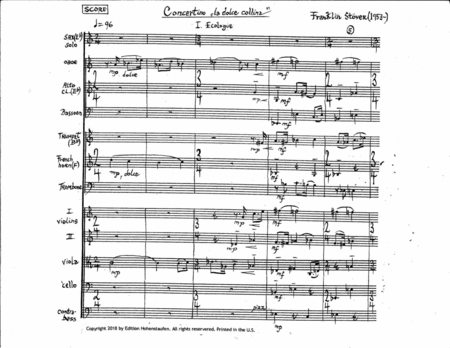 Concertino 'la dolce collina' for sax & chamber orchestra (score) image number null