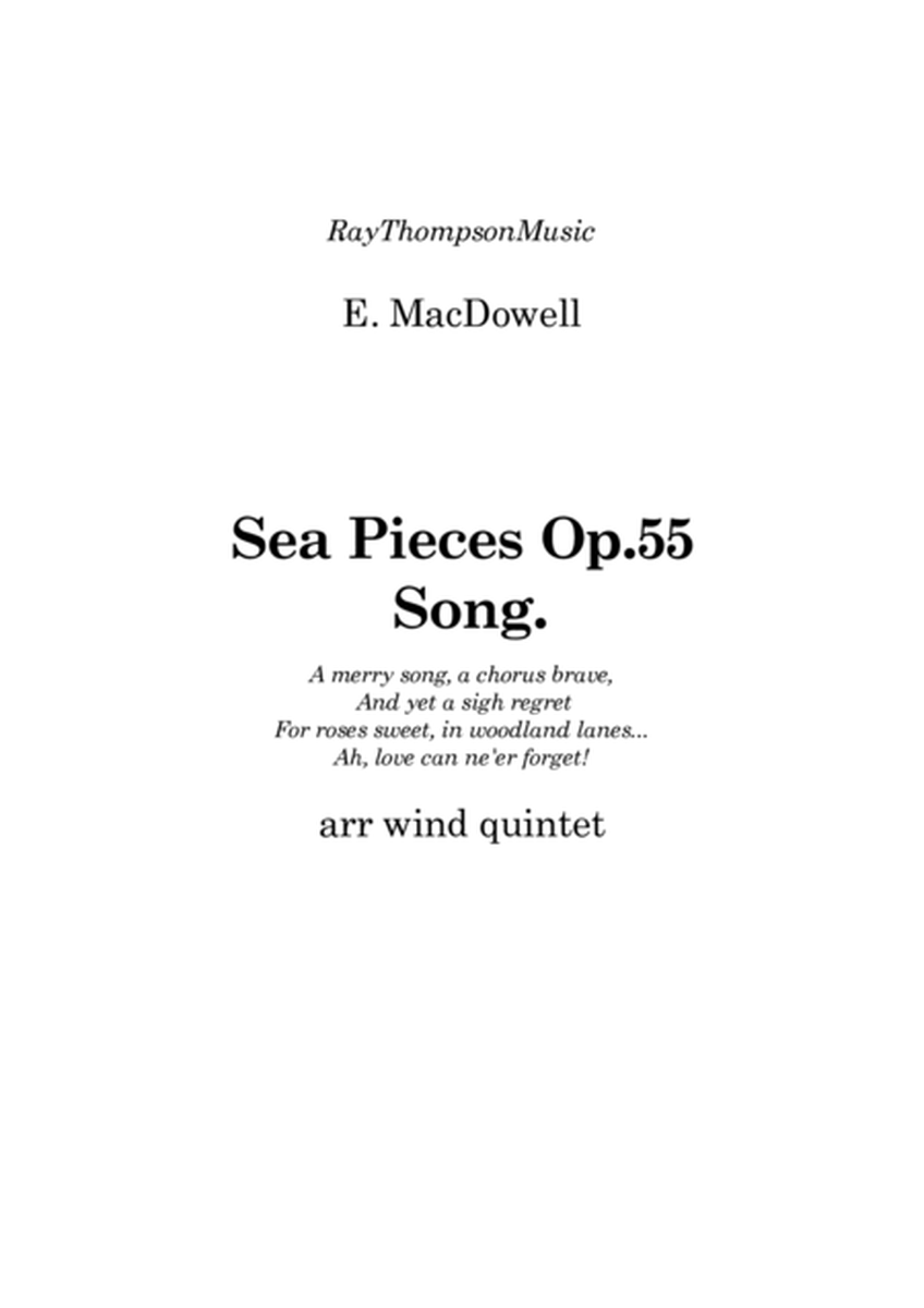 MacDowell: Sea Pieces Op.55 Song (Sea Shanty) - brass quintet image number null