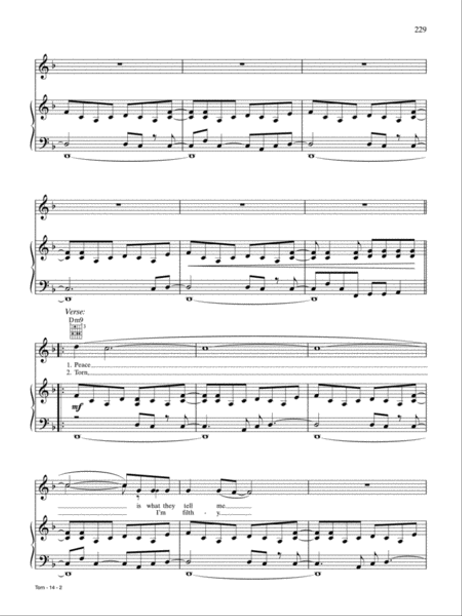 Torn Piano, Vocal, Guitar scores gallery preview page 2