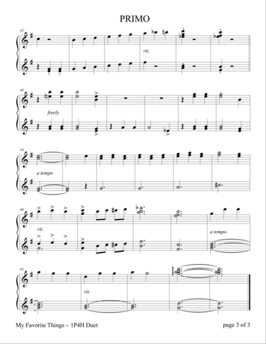 My Favorite Things 1 Piano, 4-Hands scores gallery preview page 5