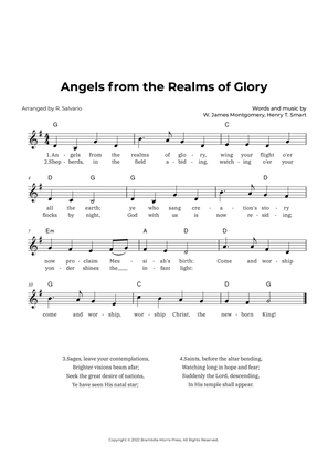 Angels from the Realms of Glory (Key of G Major)