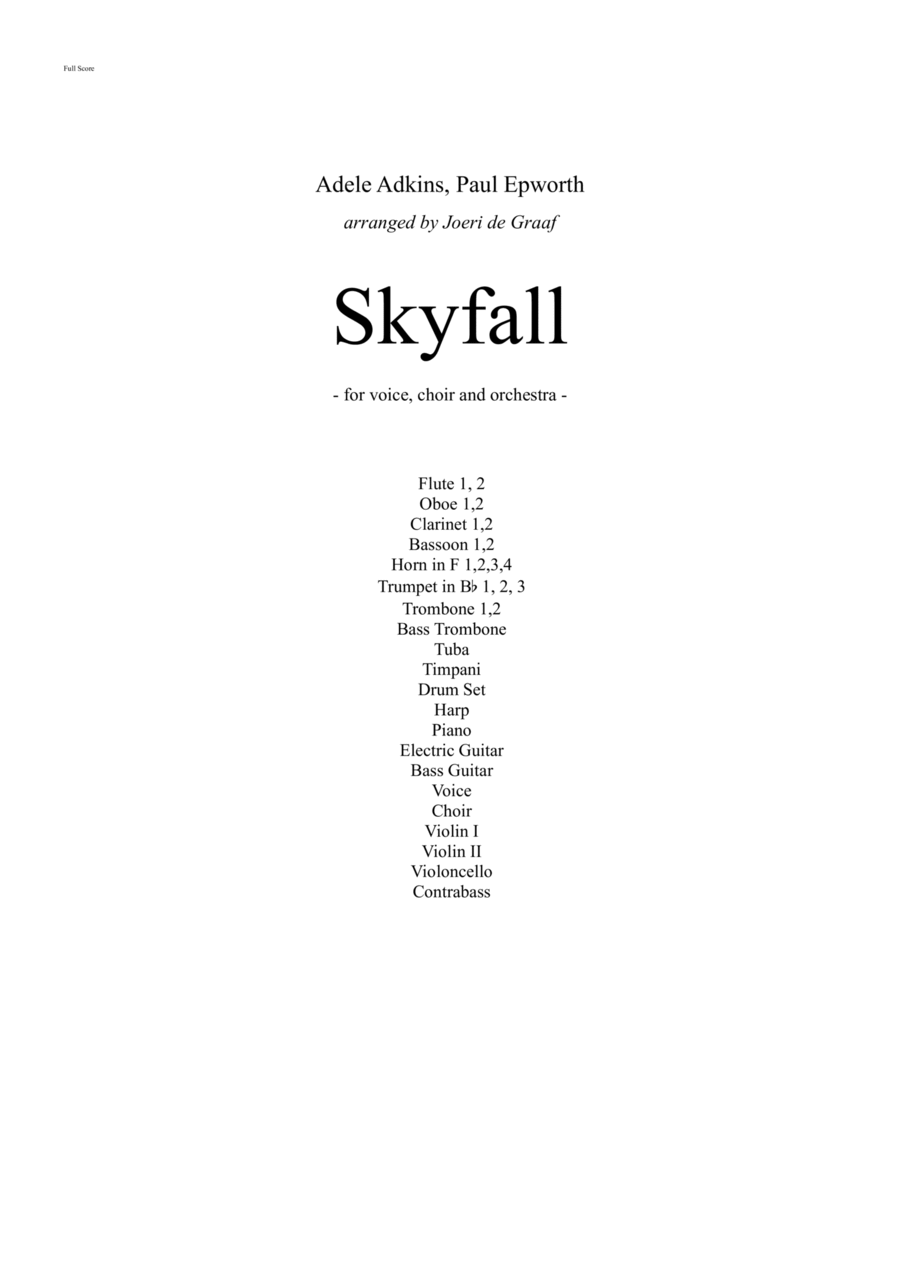 Skyfall Full Orchestra scores gallery preview page 1