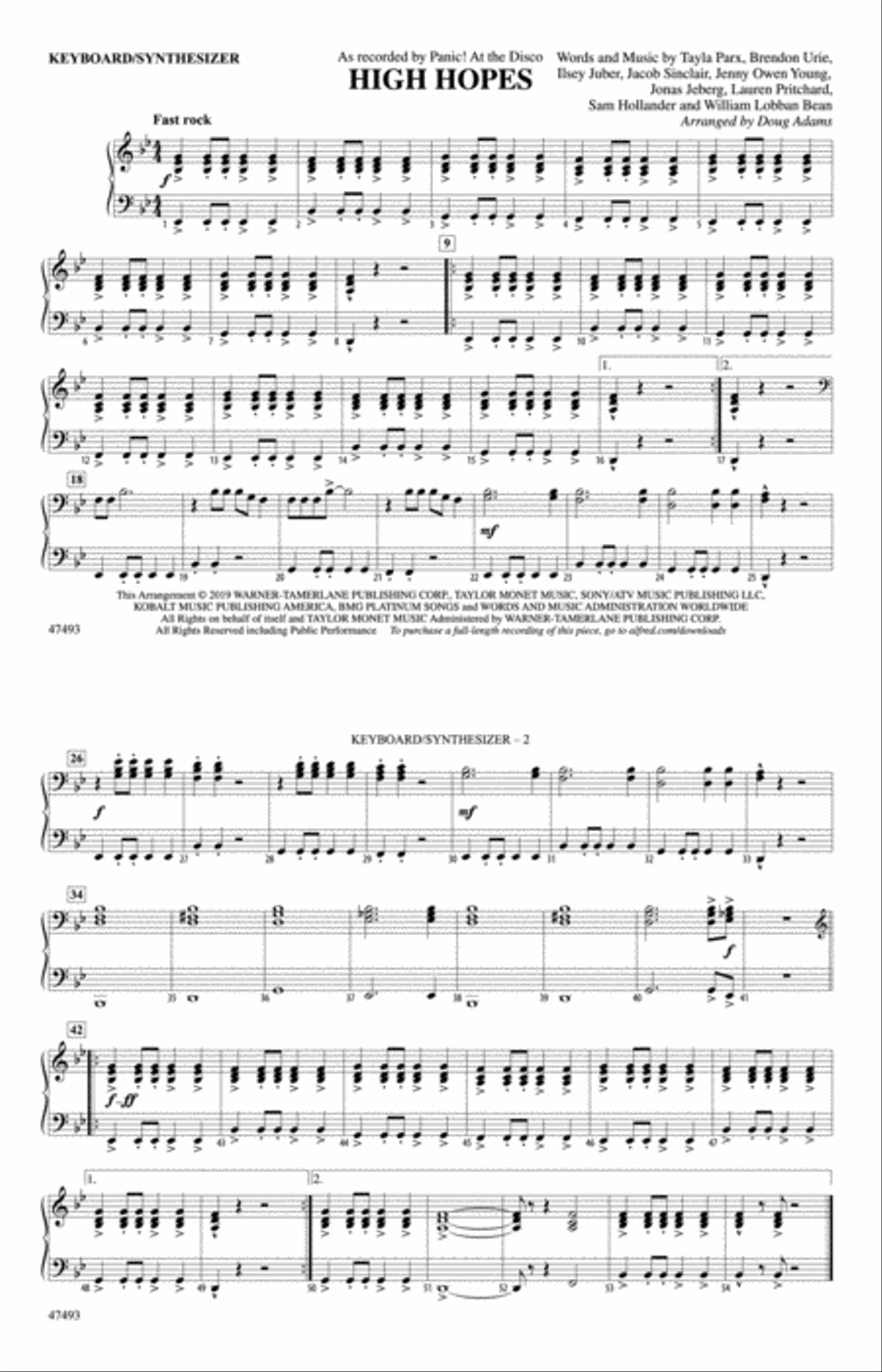 High Hopes: Piano Accompaniment Piano Accompaniment scores gallery preview page 1