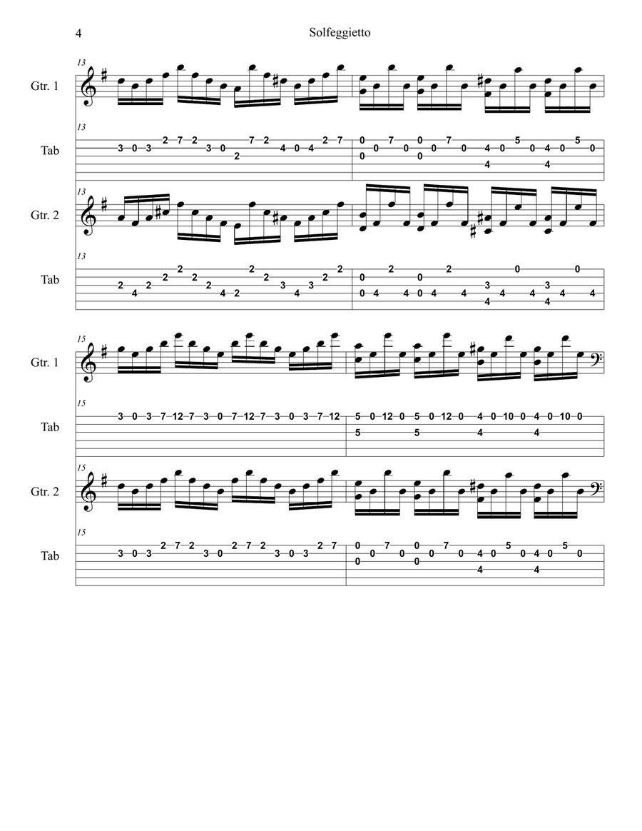 Solfeggietto Classical Guitar scores gallery preview page 4