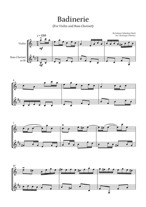 Badinerie by J. S. Bach (For Violin and Bass Clarinet)