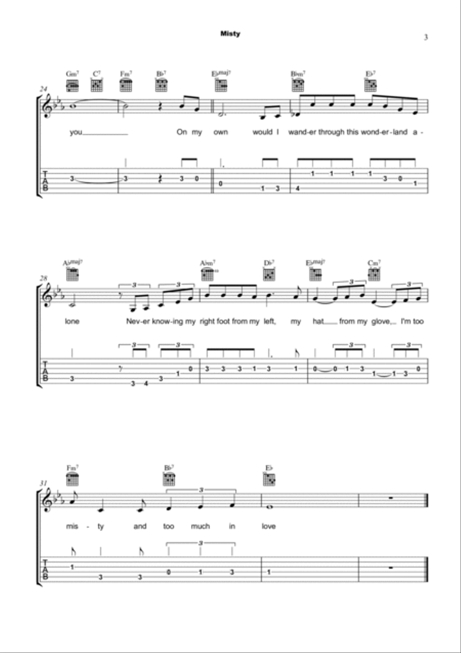 Misty Electric Guitar scores gallery preview page 4