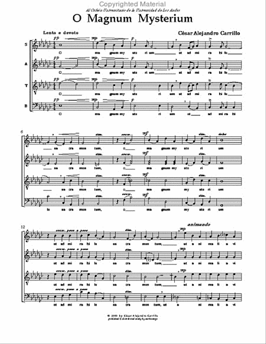 o magnum mysterium 4-Part scores gallery preview page 2