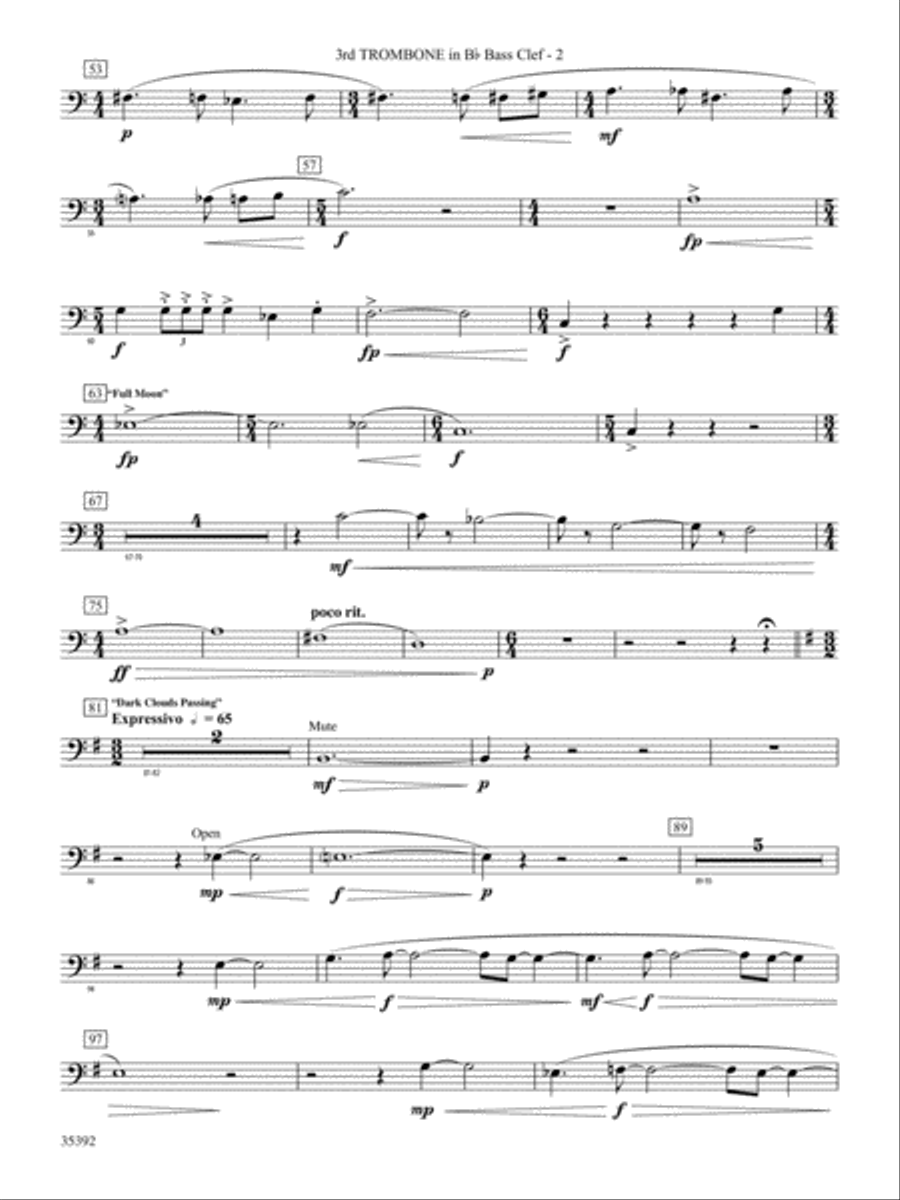 Moon Phases 81: (World Part) 3rd B-flat Trombone B.C. Concert Band scores gallery preview page 2