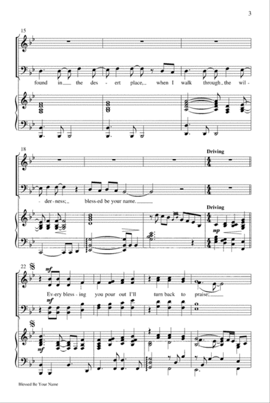 Blessed Be Your Name 4-Part scores gallery preview page 3