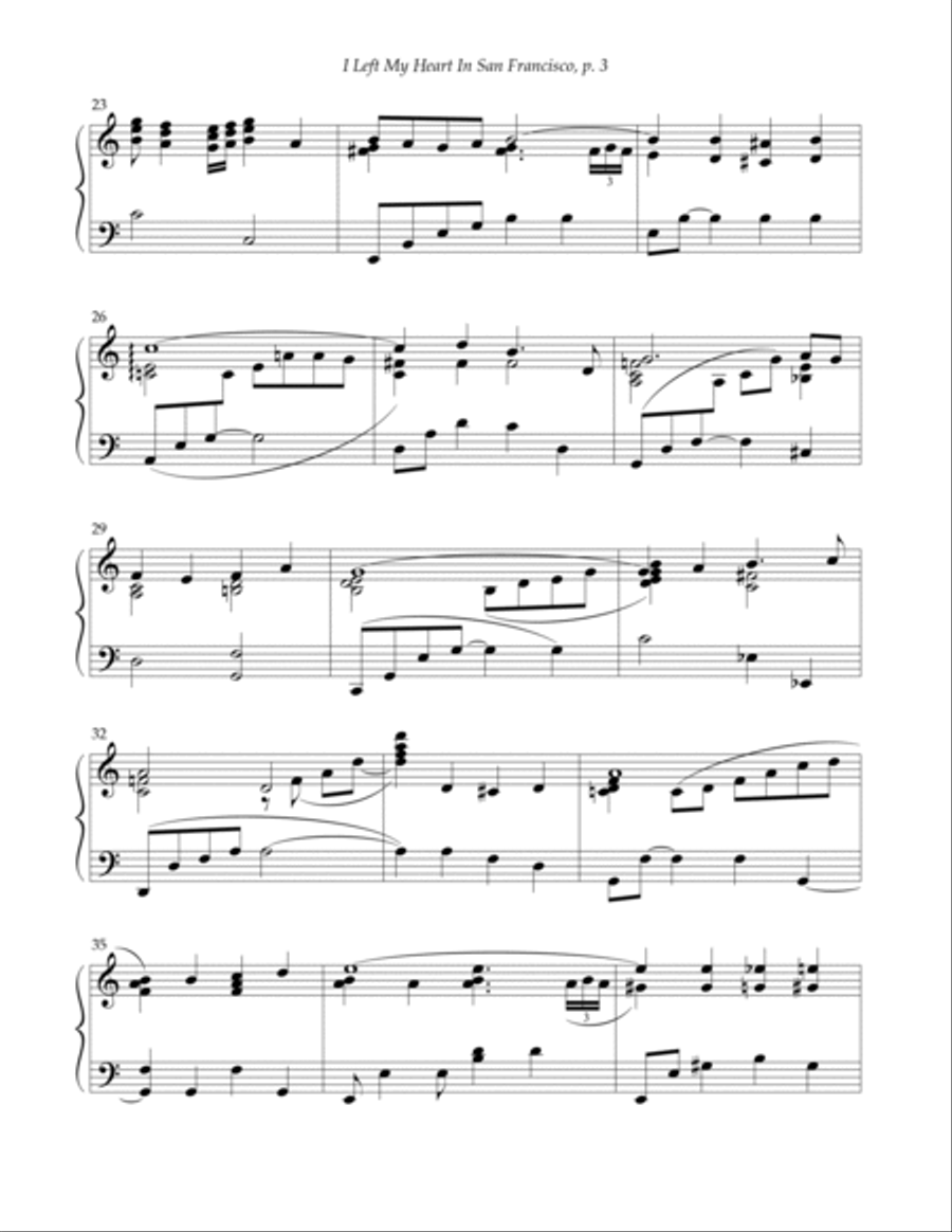 I Left My Heart In San Francisco Piano Solo scores gallery preview page 3
