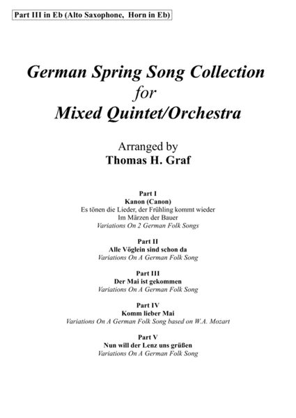 German Spring Song Collection - 5 Concert Pieces - Multiplay - Part 3 in Eb