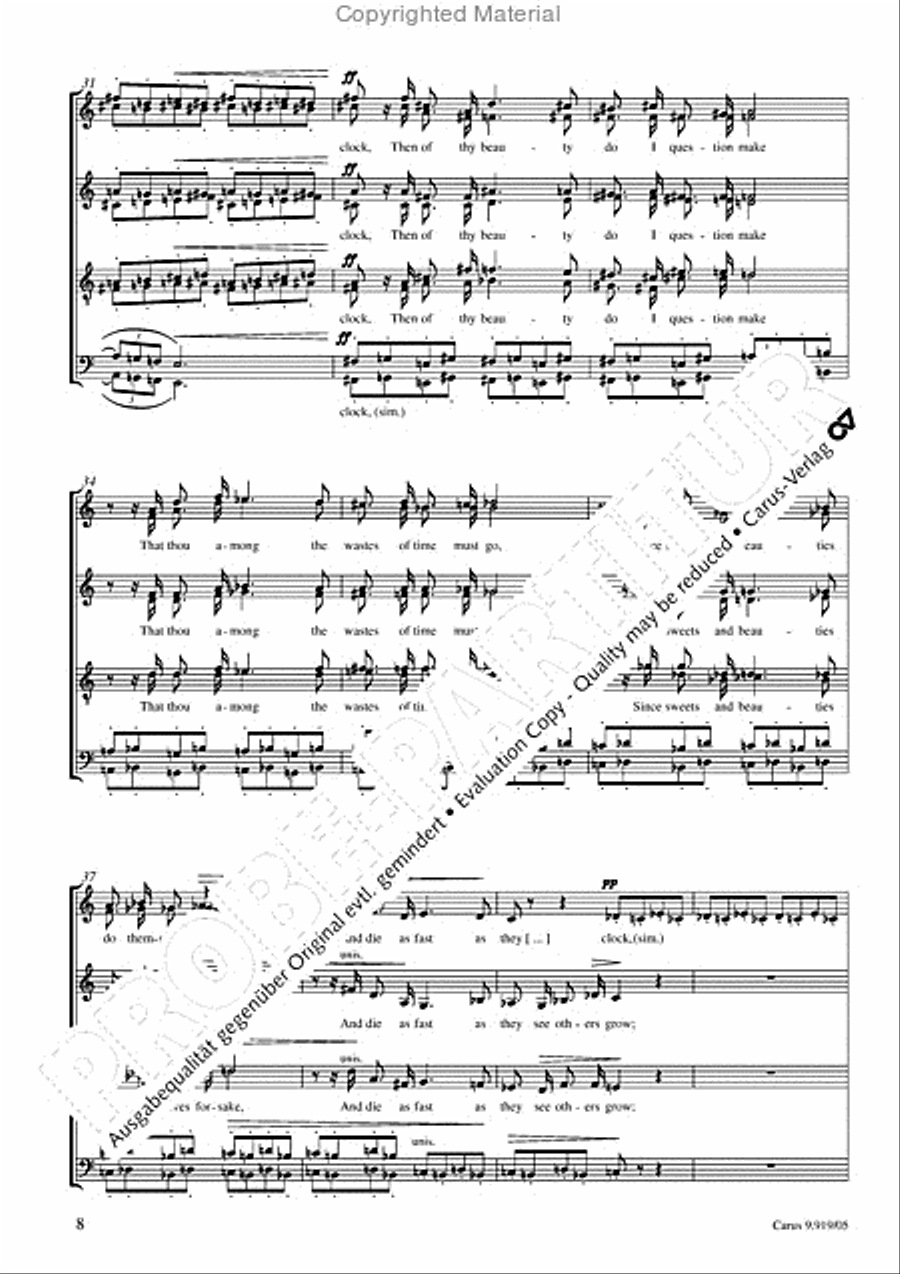 Three Sonnets against Vanity Choir scores gallery preview page 9