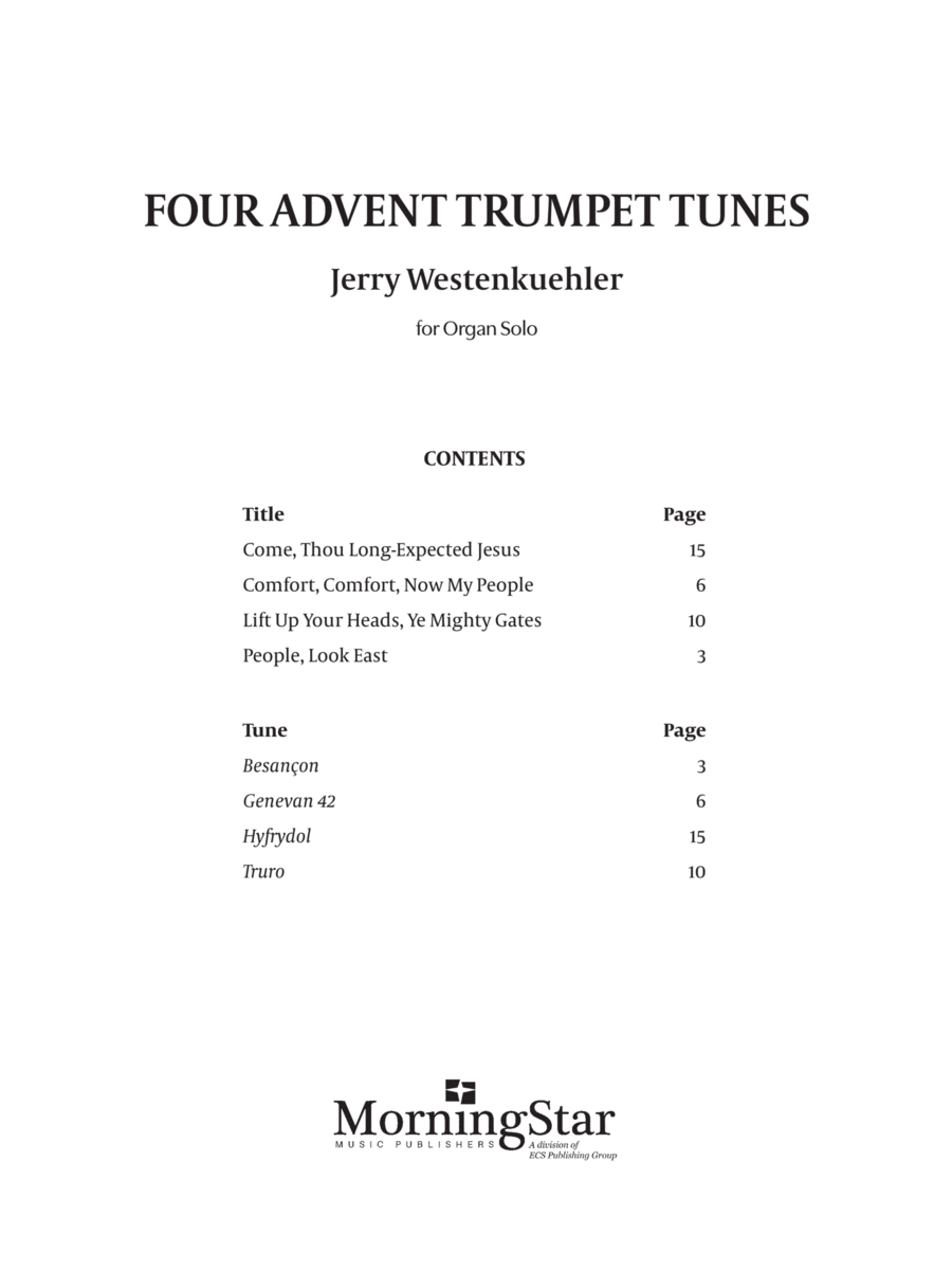 Four Advent Trumpet Tunes Organ Solo scores gallery preview page 1