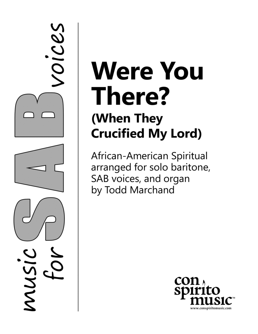 Were You There (When They Crucified My Lord)? — baritone solo, SAB voices, organ 3-Part scores gallery preview page 1