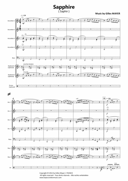 SAPPHIRE (Accordion orchestra full score and parts) image number null