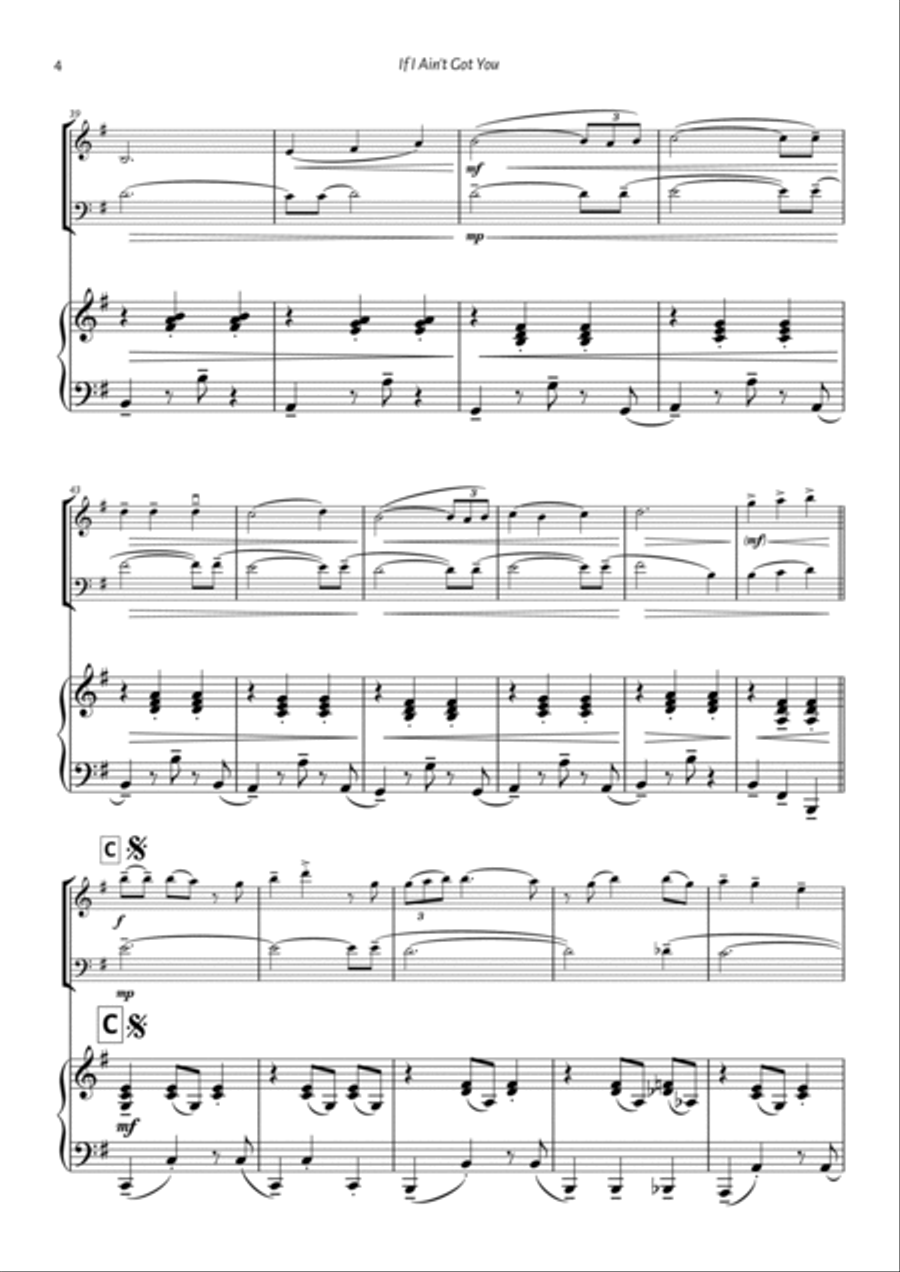 If I Ain't Got You Piano Trio scores gallery preview page 4