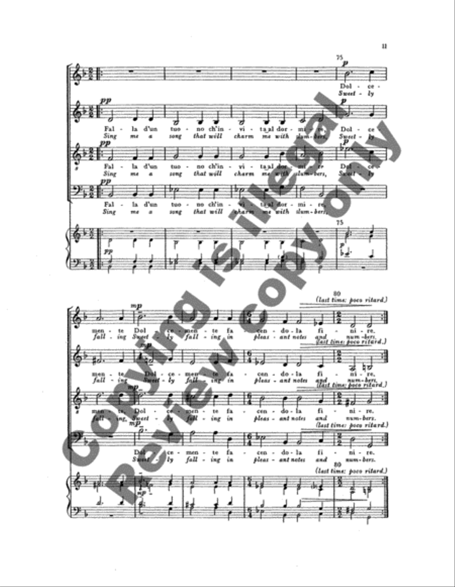 Fa una canzone (Sing me a song) 4-Part scores gallery preview page 8