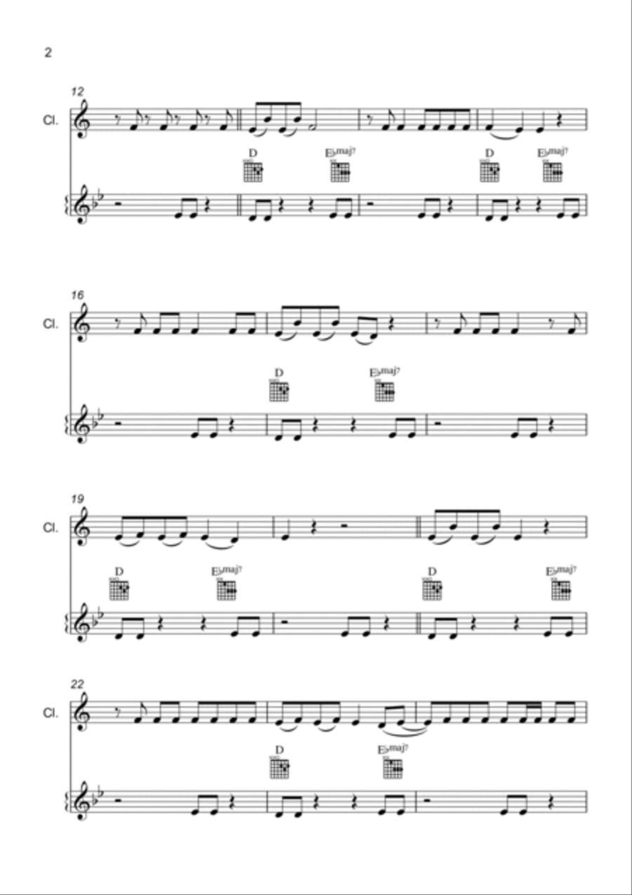 Unholy B-Flat Clarinet scores gallery preview page 2