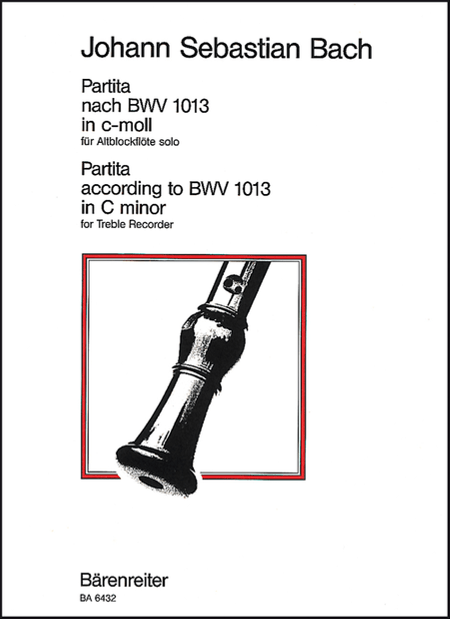 Partita for Solo Treble Recorder c minor (original a minor), BWV 1013 Alto Recorder scores gallery preview page 1