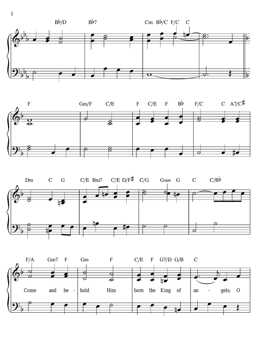 O Come All Ye Faithful O Come All Ye Faithful Easy Piano scores gallery preview page 2