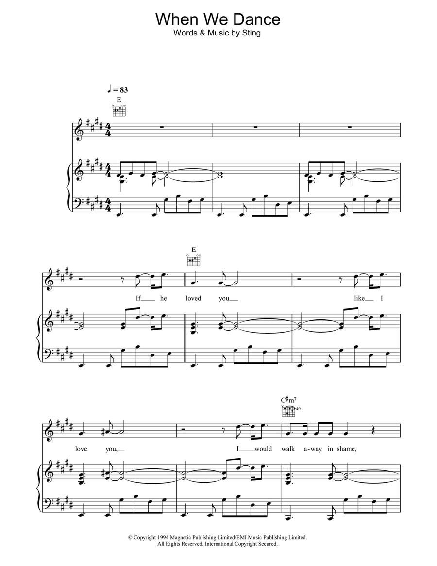 When We Dance When We Dance Piano, Vocal, Guitar scores gallery preview page 1