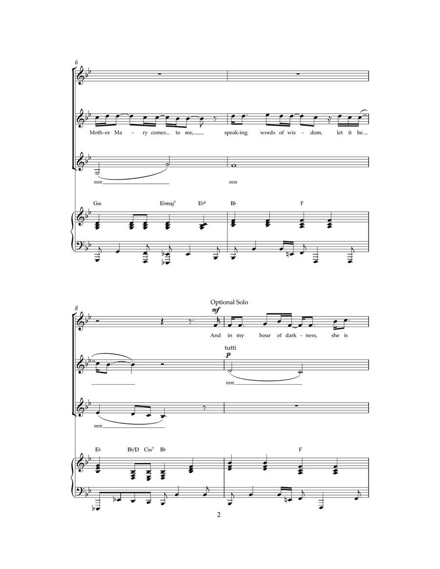 Let It Be Choir scores gallery preview page 2