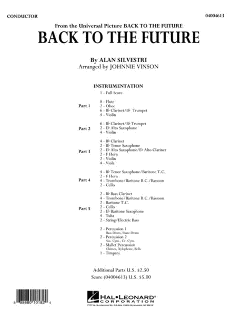Back to the Future (Main Theme) Concert Band scores gallery preview page 2
