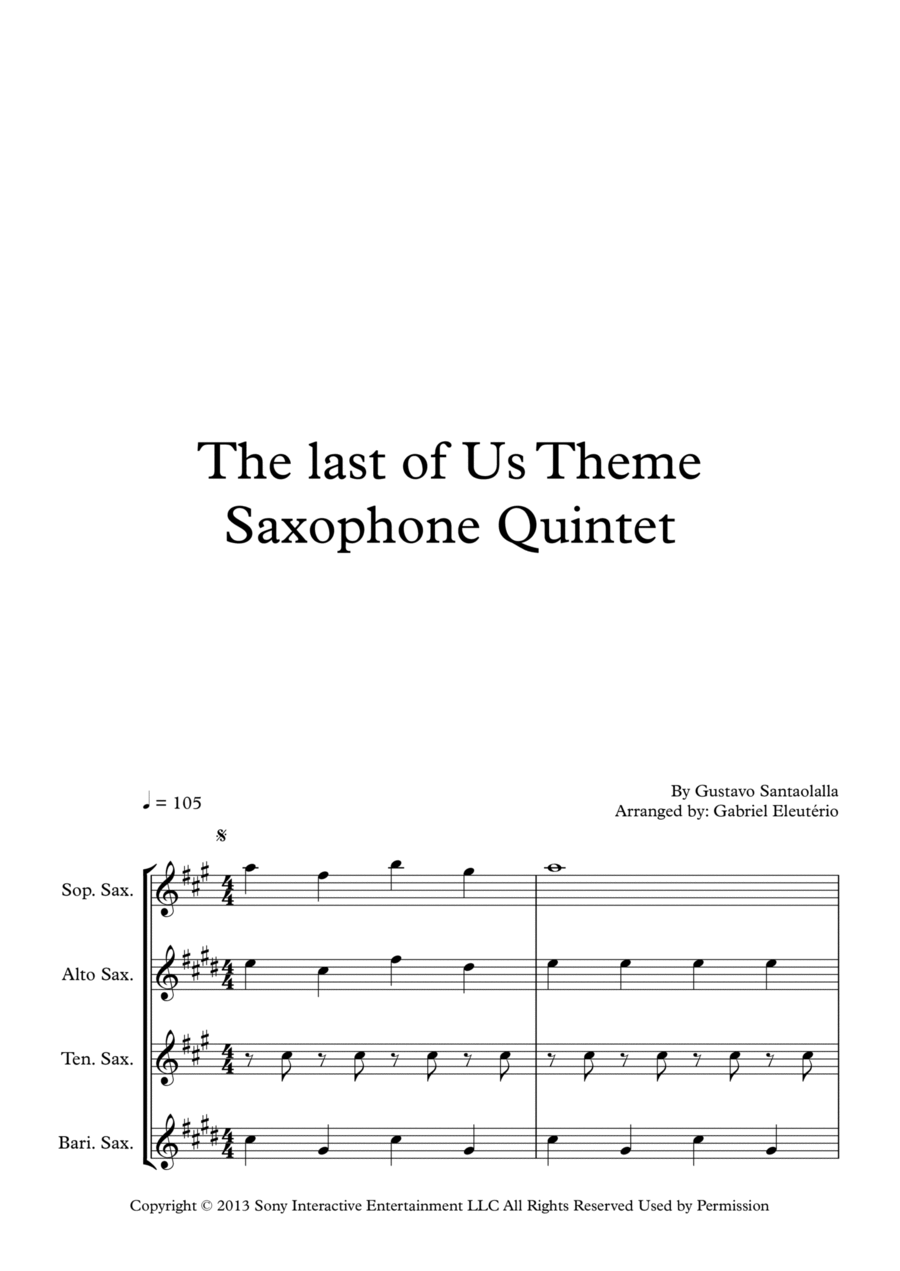 The Last Of Us Saxophone Quartet scores gallery preview page 1