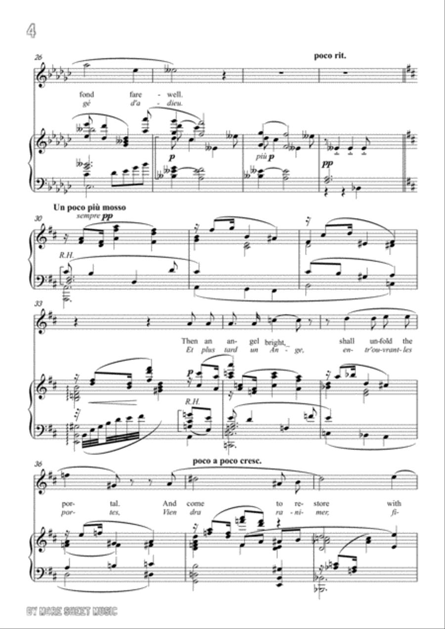 Debussy-The Death of Lovers in A flat Major,for voice and piano Piano, Vocal scores gallery preview page 6