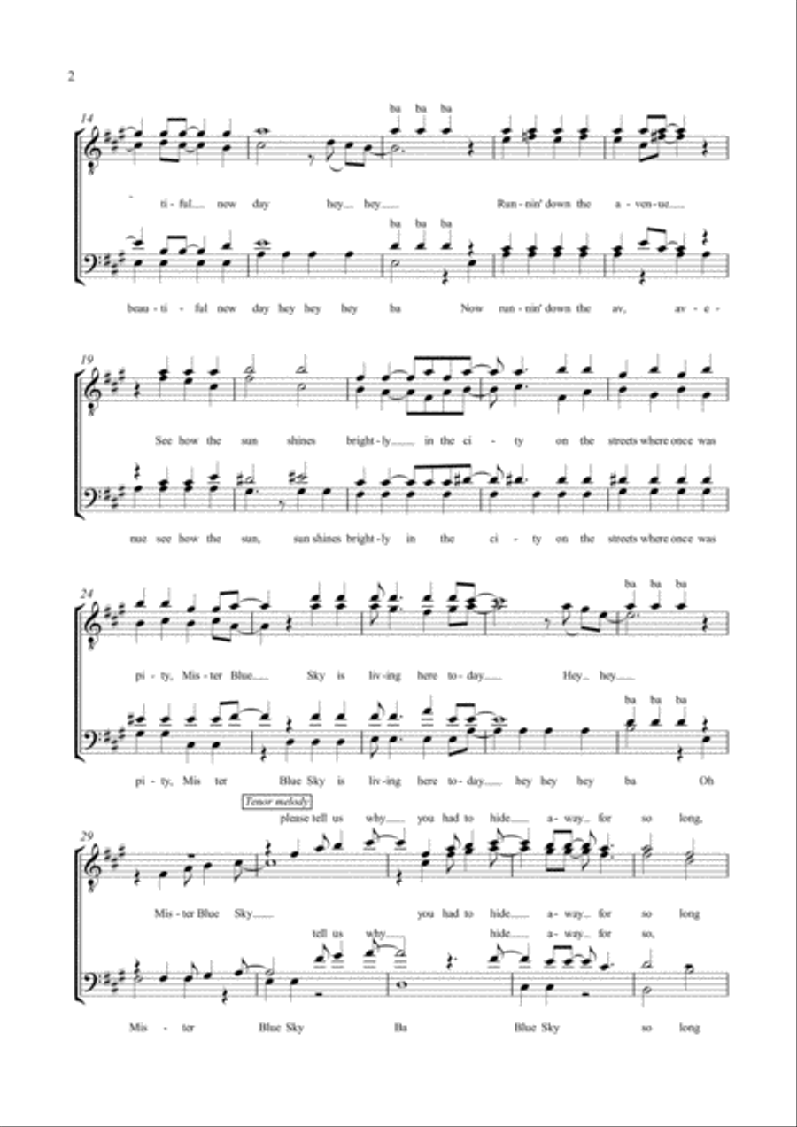 Mr. Blue Sky 4-Part scores gallery preview page 2