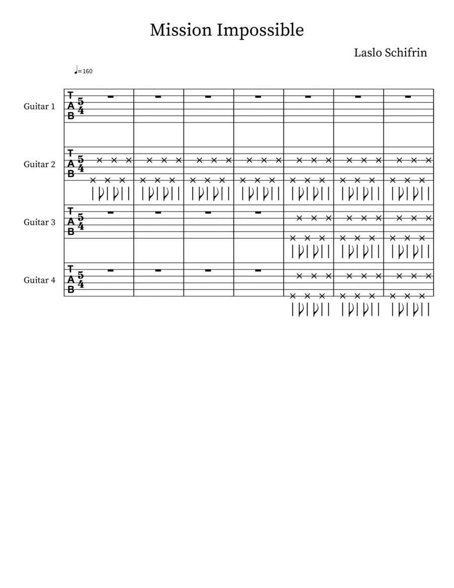 Mission: Impossible Theme (mission Accomplished) Acoustic Guitar scores gallery preview page 1