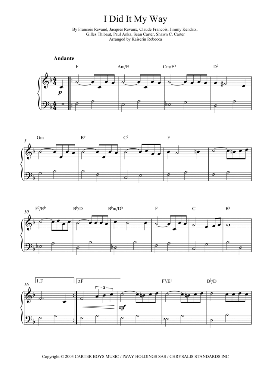 I Did It My Way Piano Method scores gallery preview page 1
