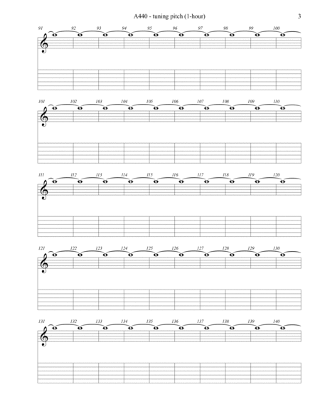 A440 - tuning pitch (1-hour) - guitar TAB