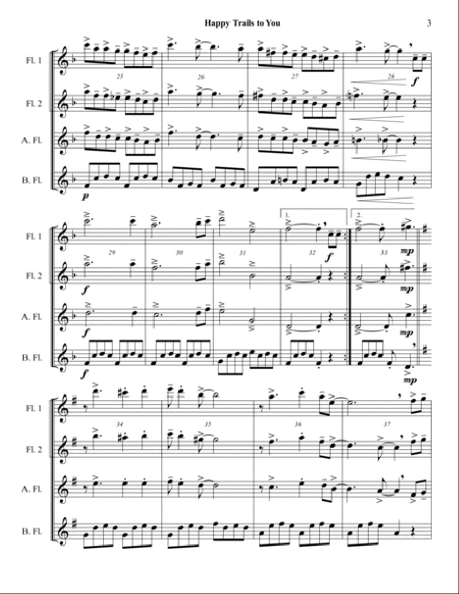 Happy Trails Woodwind Quartet scores gallery preview page 3