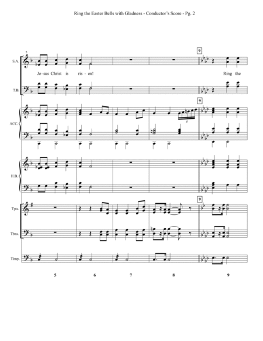 Ring the Easter Bells with Gladness - Full Score Choir scores gallery preview page 2