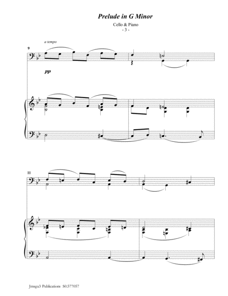 Scriabin: Prelude in G Minor for Cello & Piano image number null