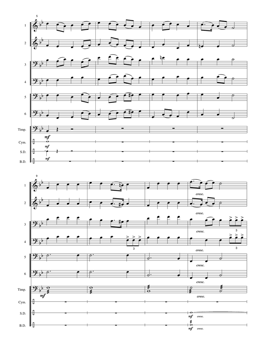 Serbia National Anthem: Bože Pravde Large Ensemble scores gallery preview page 5